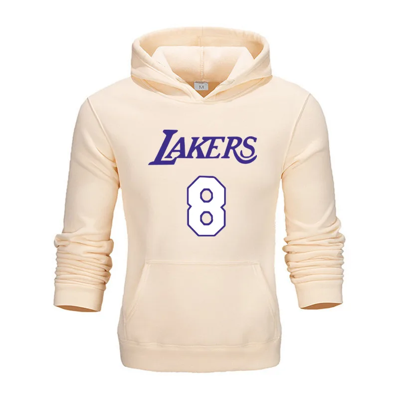 thumbnail image 1 of Sudadera con capucha con estampado de letras y números de LAKERS 8 para hombre, estilo hip hop, cuello redondo, para la calle, con bolsillo y forro polar, 1 of 4