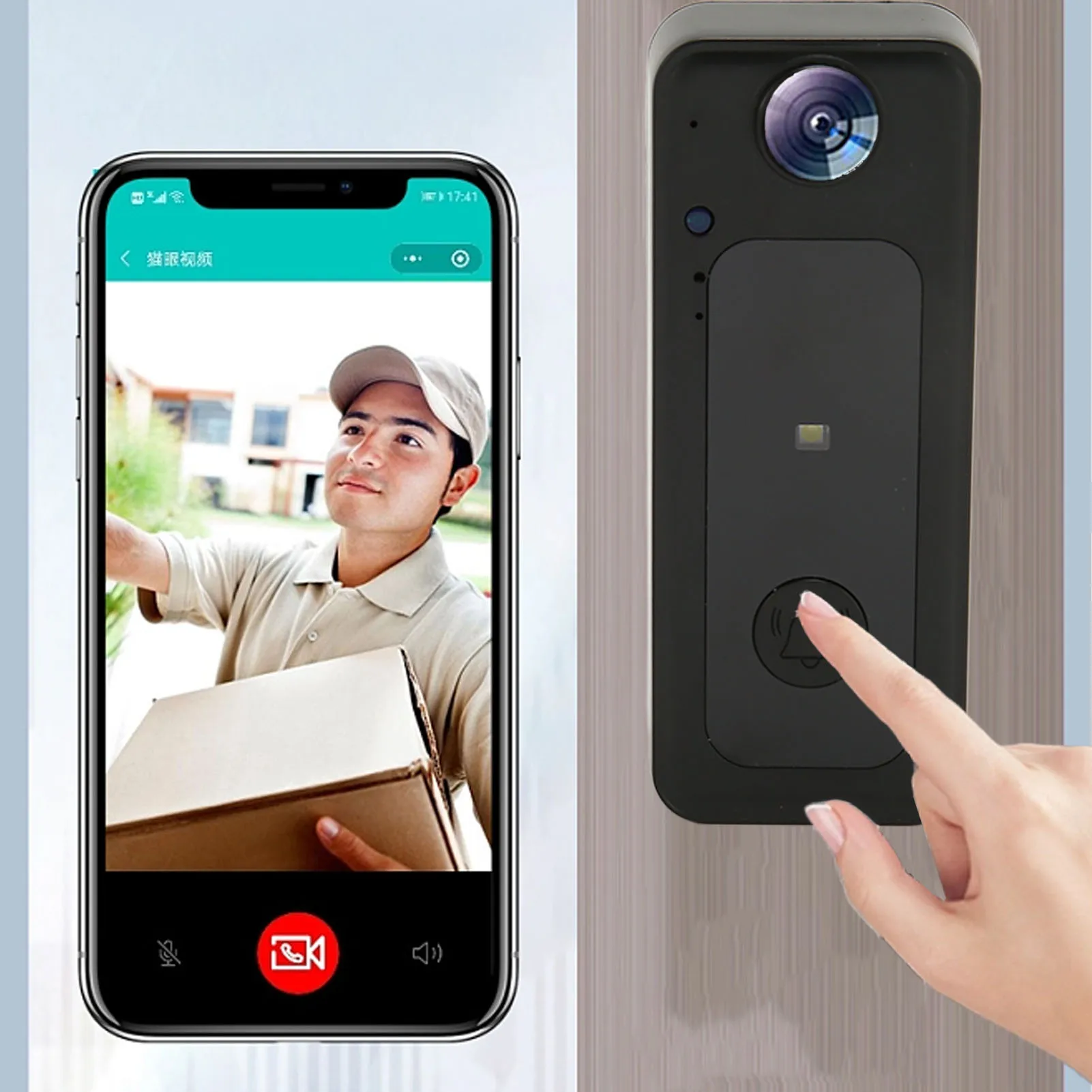 Smart Video Doorbell Wireless WiFi Video Doorbell Smart Night Vision APP Control Two Way Voice Intercom for Home