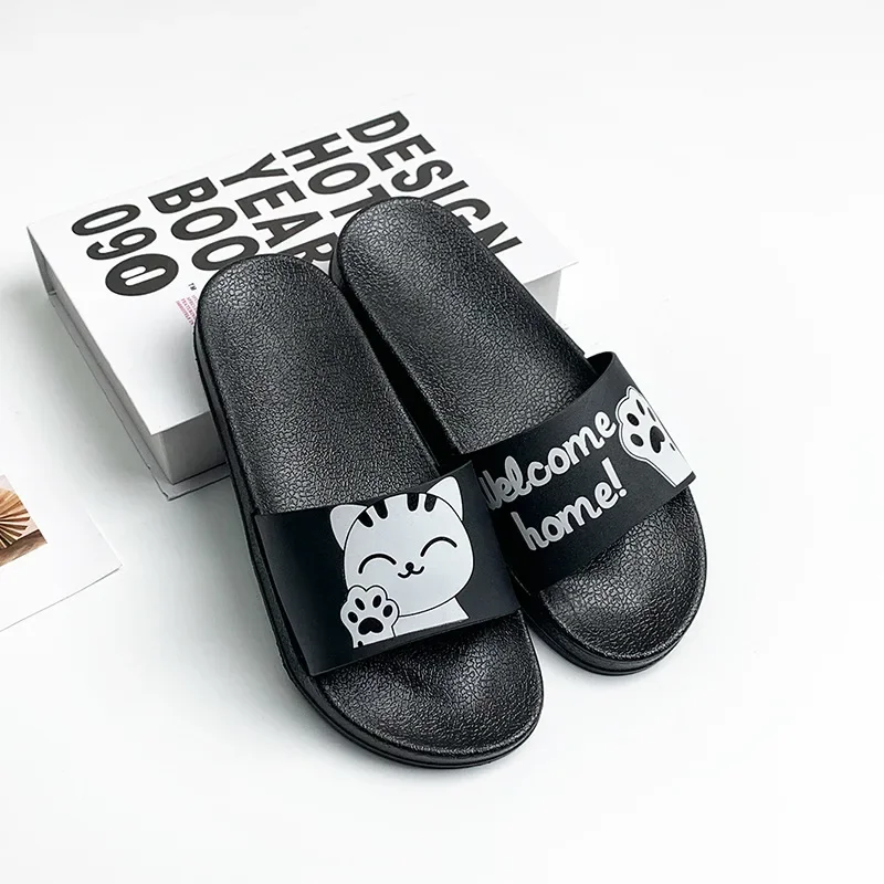 Fashion Women Slippers Women Shoes Lucky Cat Cartoon Pattern Cute