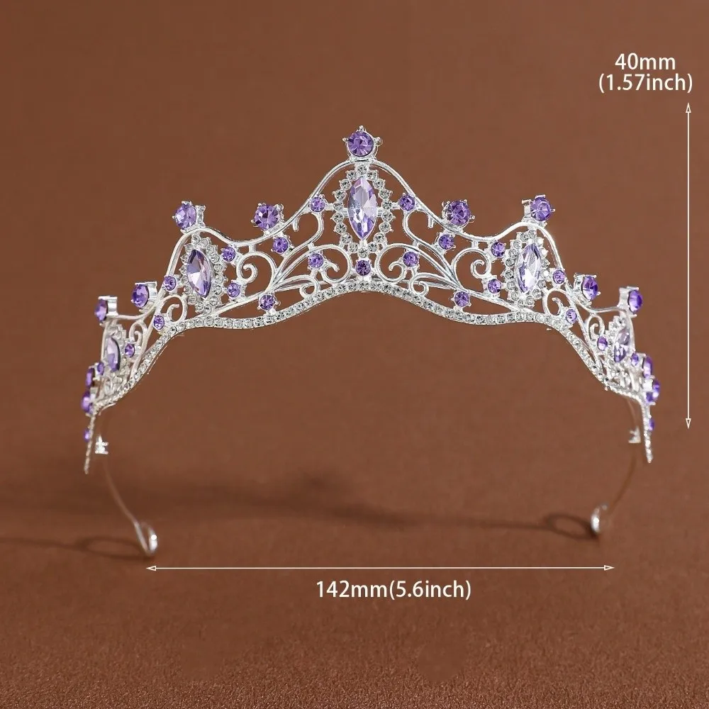 New Rhinestone Queen Princess Crown Baroque Vintage Crystal Tiara Hair Accessories Prom Jewelry Birthday Gift