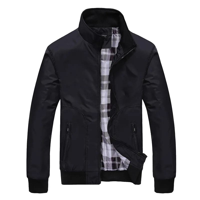 Spring Autumn Men's Fashion Standing Collar Baseball Jacket Long Sleeve Breathable Tops Oversized Casual Workwear Jacket