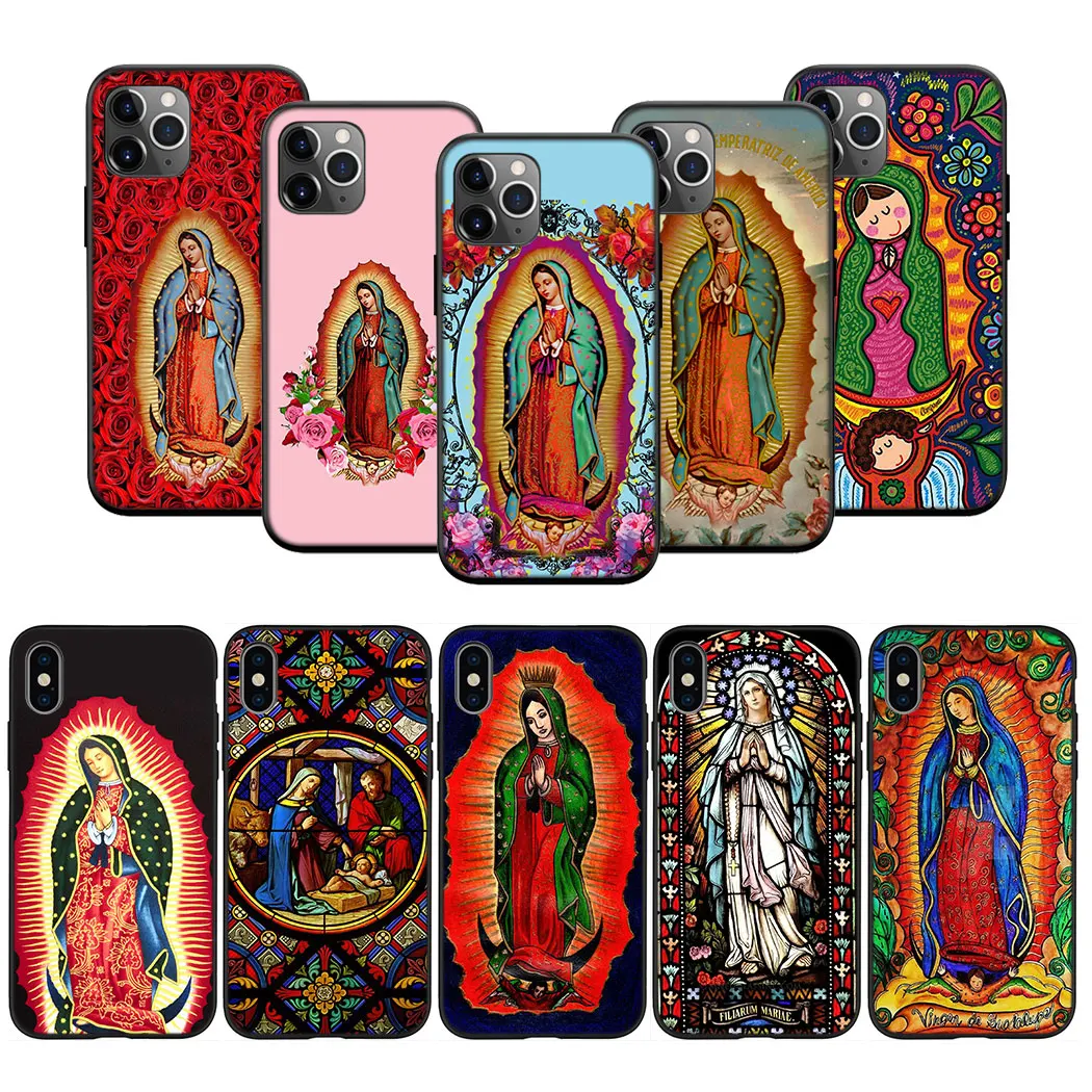 Er85 Virgen De Guadalupe Custodia Morbida In Silicone Versetto Della Bibbia Per Iphone 15 14 13 12 11 Pro Max Mini Plus