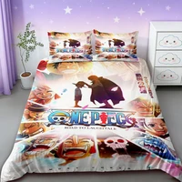 Parure de lit One Piece Anime, motif Brooke Luffy, style japonais, pour adolescents et garçons, tailles Twin et Full, décoration de chambre, cadeau idéal 2