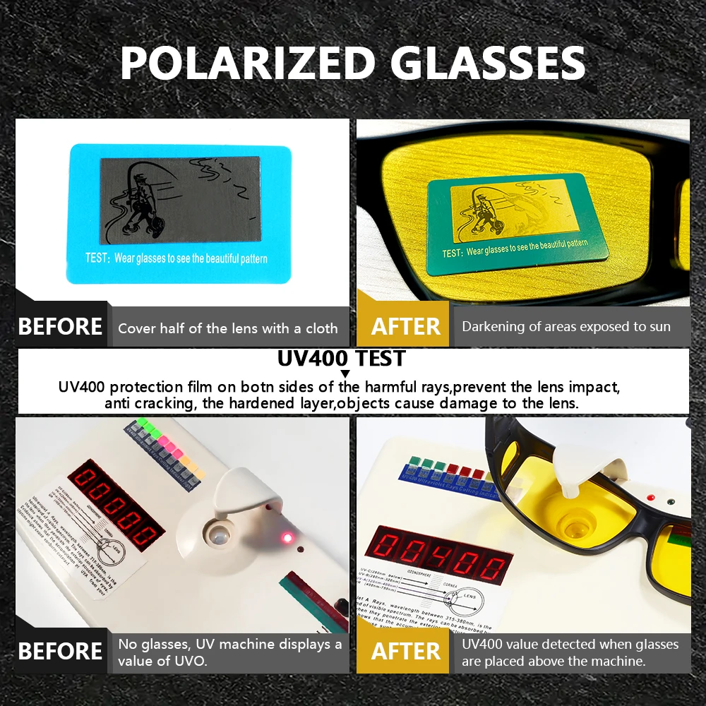 CRIXALIS Polarized Night Vision Anti-Glare Glasses with UV400 Protection