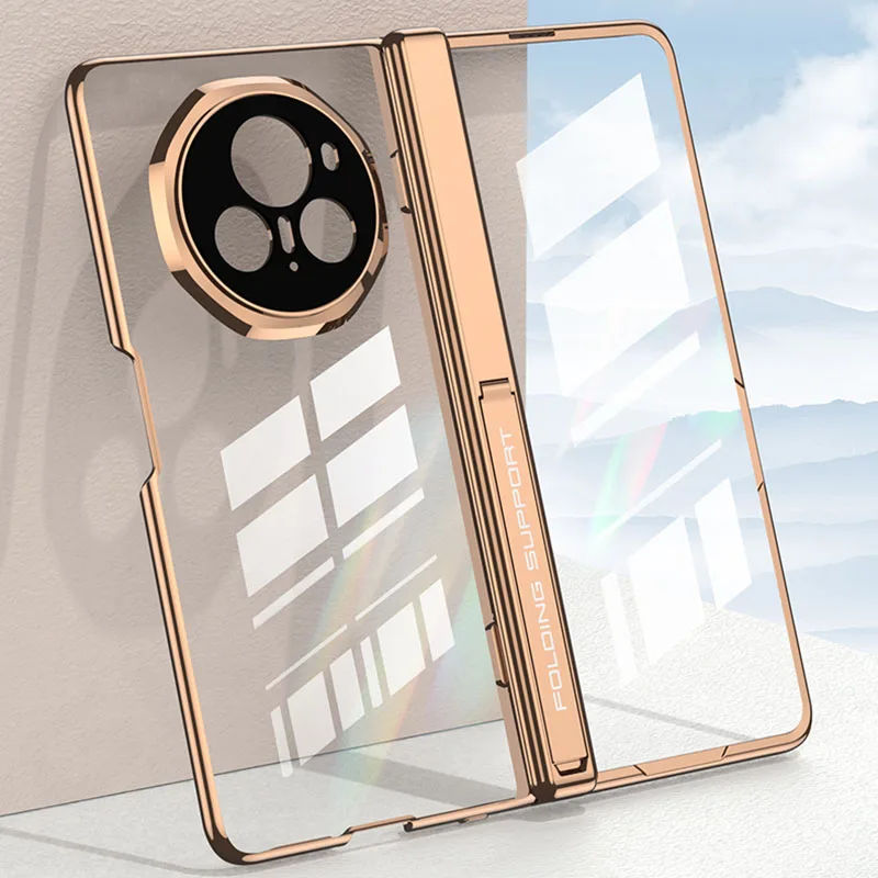 Magnetic Hinge Stand Plating Clear Case for Honor Magic v3 Outer Screen Glass Pr