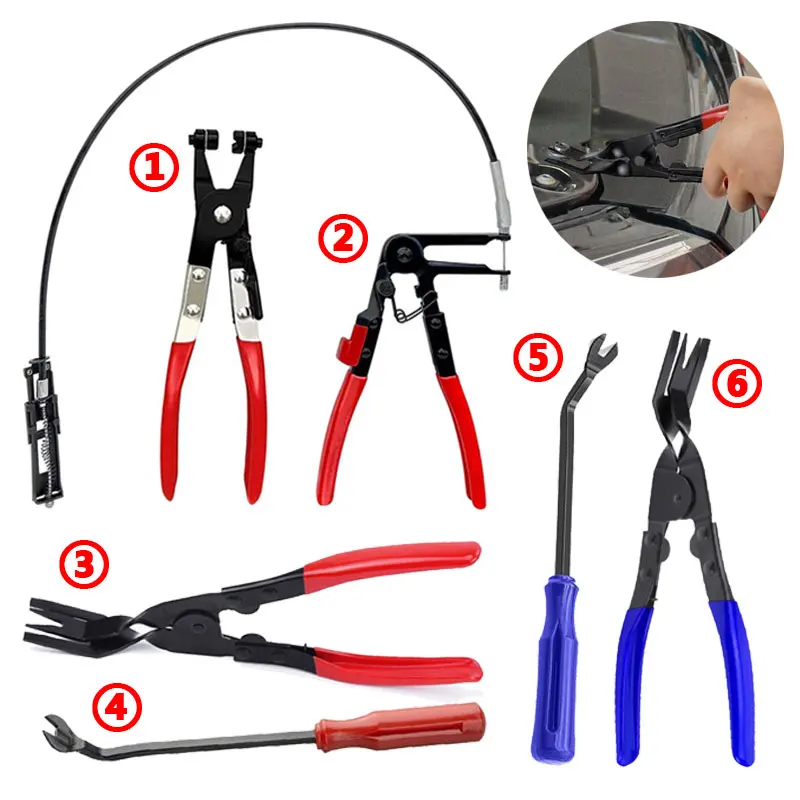 Auto Disassembly Tool Set Screwdriver Pincers Multifunction Hand-Hold Tool Car Repair Tools Oil Valve Seal Remove Set