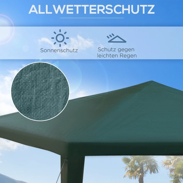 Kültéri Kerti Pavilon, Pavilonok, Nagy Sátor, Party Időjárásálló Szúnyoghálóval, Poliészter Szürke 2,7 M. - Image 4