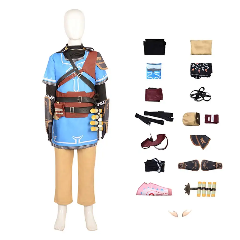 

Anime Link Cosplay Costume Outfits Kids Children Halloween Carnival Suit Tears Of The Kingdom Role Playing Clothes For Boys Gift
