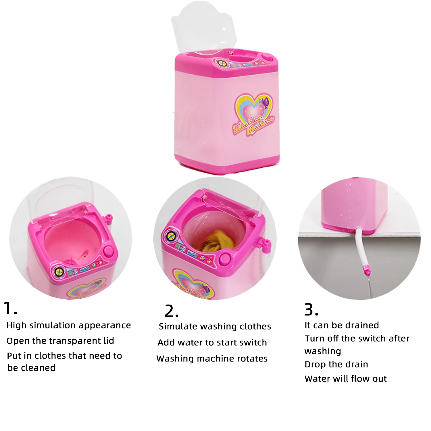 Mini simulation home appliance washing machine, children's home play toy, cultivating hands-on ability 4