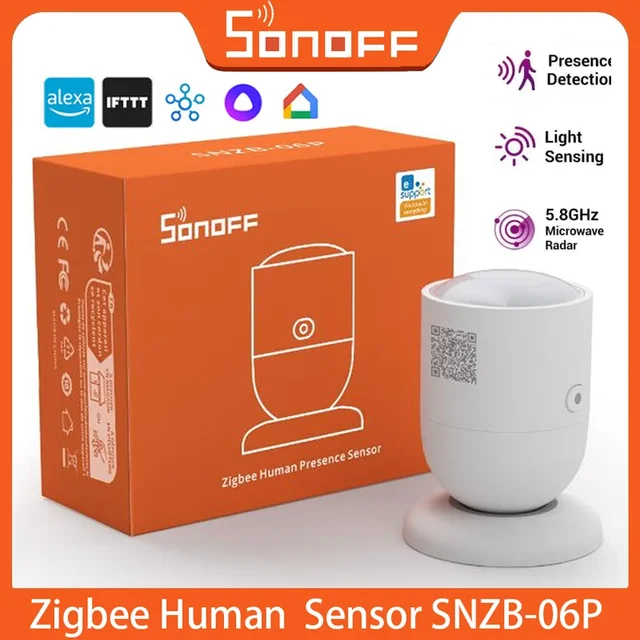 1-5PCS SONOFF Zigbee Human Presence Sensor SNZB-06P Presence Detection Light Sensing Smart Home Automation Support Google Alexa 2