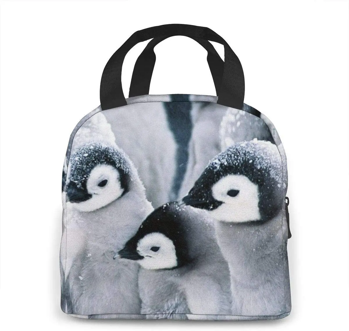A Group of Penguins Lunch Box Tote Bag Lunch Bag for Women Boy Girl Lunch Box Insulated Lunch Container for Office School Picnic
