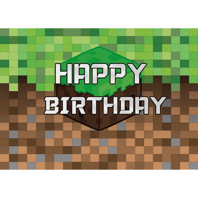 Custom Name Photophone Backdrops Pixel Game Themed Birthday Banner Photo Background Children Baby Boy Party Decor Photocall Deep Purple