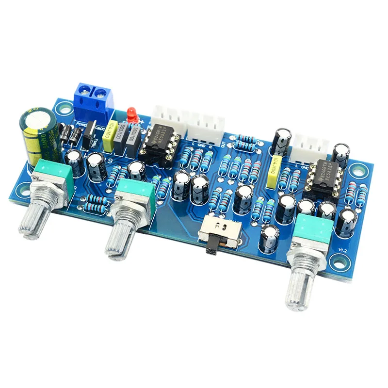 

HFES 2.1 Channel Subwoofer Preamp Board Low Pass Filter Pre-Amp Amplifier Board Ne5532 Low Pass Filter Bass Preamplifier