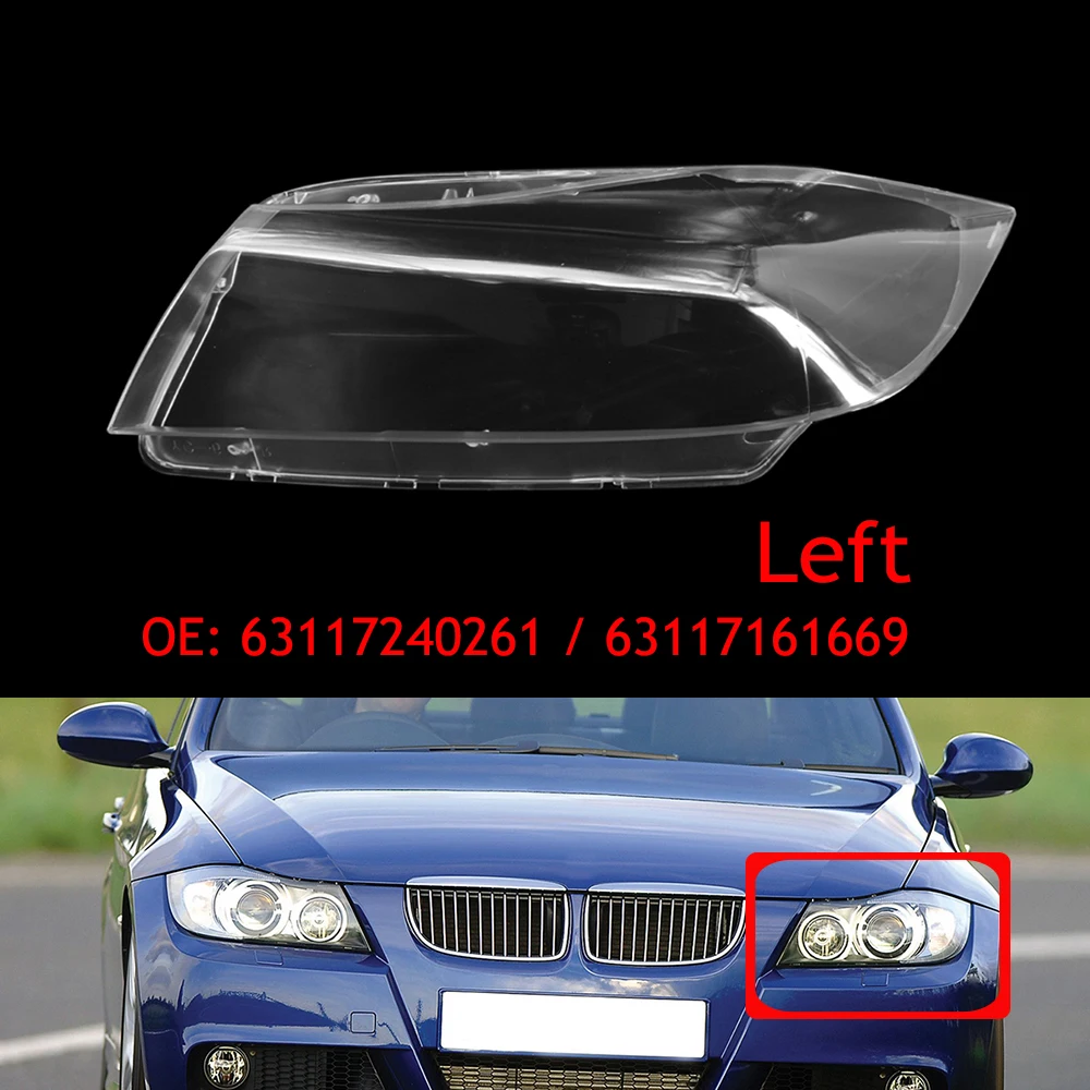 Für BMW 3er E90 2005-2012 Frontscheinwerfer-Abdeckung & 4M Butyl-Dichtmittel-Set, hohe Transparenz, Xenon-Scheinwerfer, 1 Paar – Detail 1