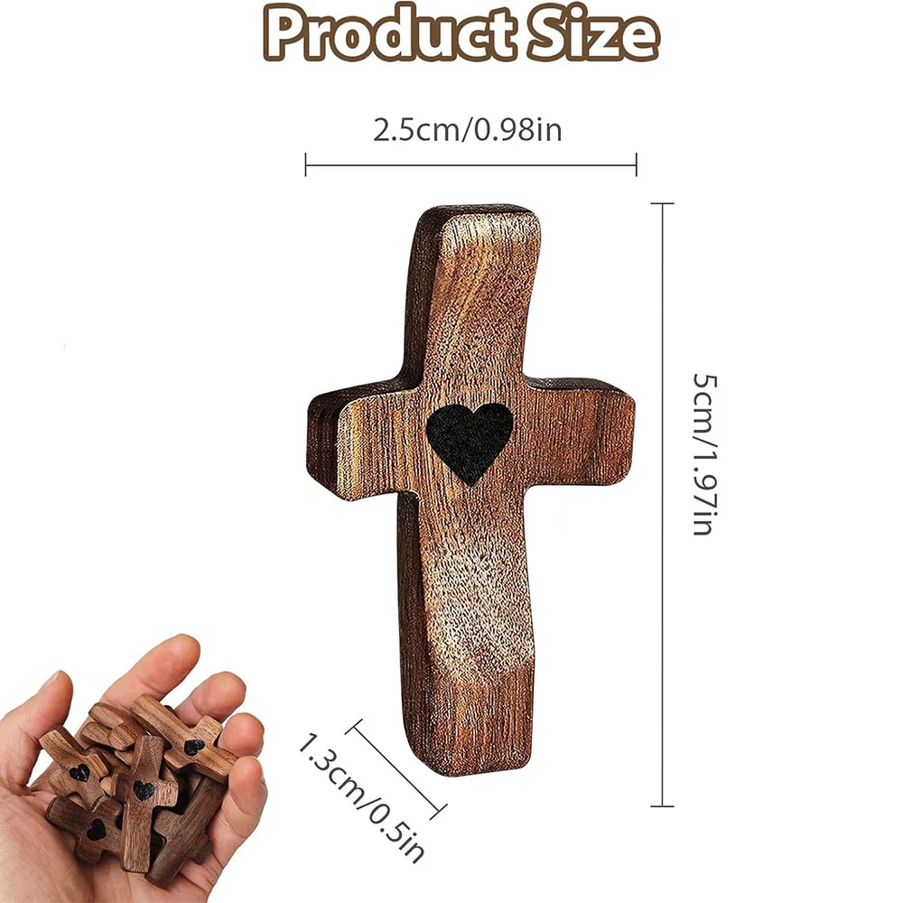 Handheld Walnut Wood Cross