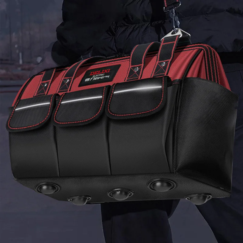 DELIXI ELECTRIC Tool Bag,Multifunctional Waterproof Storage Bags,Suitable for Electricians,Carpenters,Car Mechanics,Homeowners 5