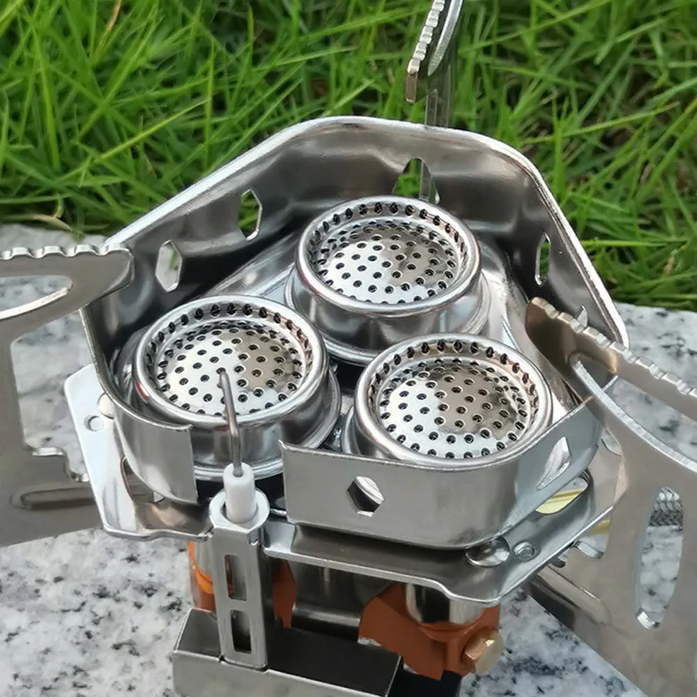5800W Windproof Camp Stove Camping Tea Stove with Fuel Canister Adapter Piezo Ignition Carry Case for Backpacking Hiking 6