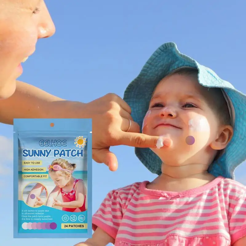 

Sunscreen Patch For Face 24pcs UV Dots Sun Stickers UV Patch adhesive Sunny Detection Patch Waterproof Facial Sun Block Patch