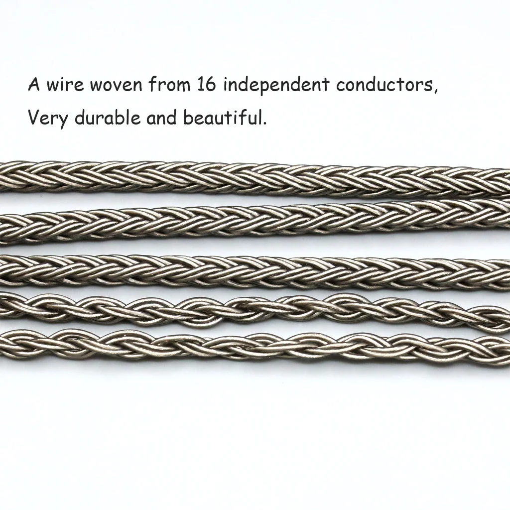 16 Core Earphone Cable Grey Silver plated For ATH-L5000 ATH-AWKT Audio Technica ATH-ADX5000 ATH-MSR7b 770H 990H A2DC Headphone