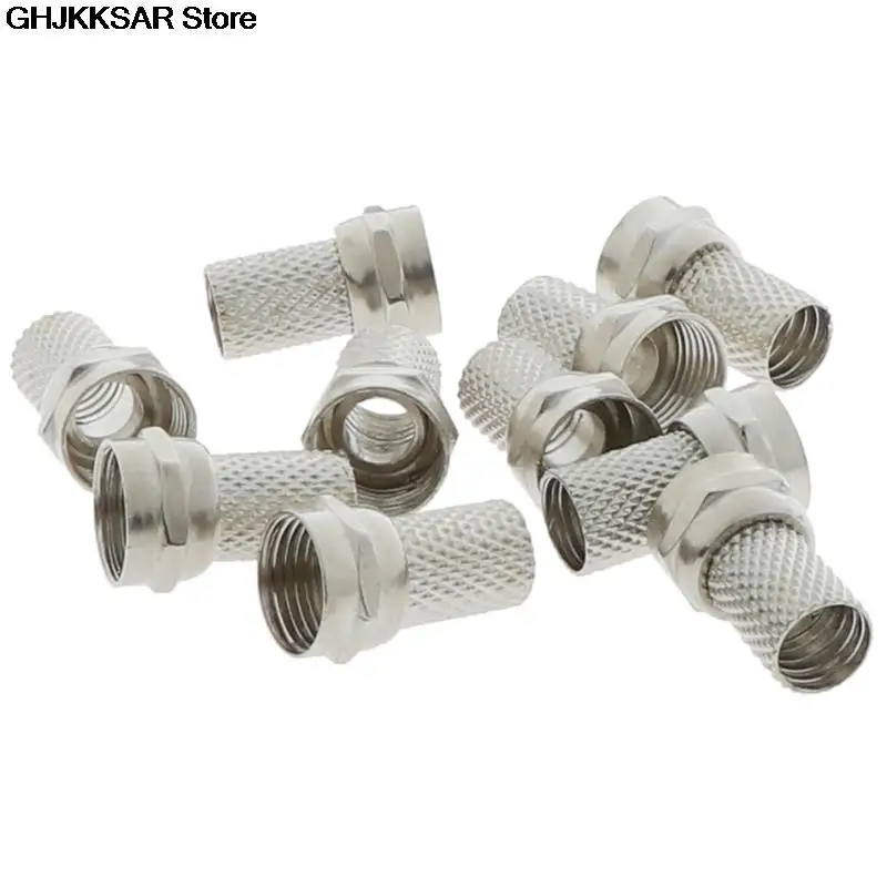 75-5 F Connector 10Pcs Screw On Type For RG6 Satellite TV Antenna Coax Cable wire connector wire connector terminals electrical connectors cable connector electrical connector cable adapter coaxial connector rf connector coaxial cable connector rf connector adapter
