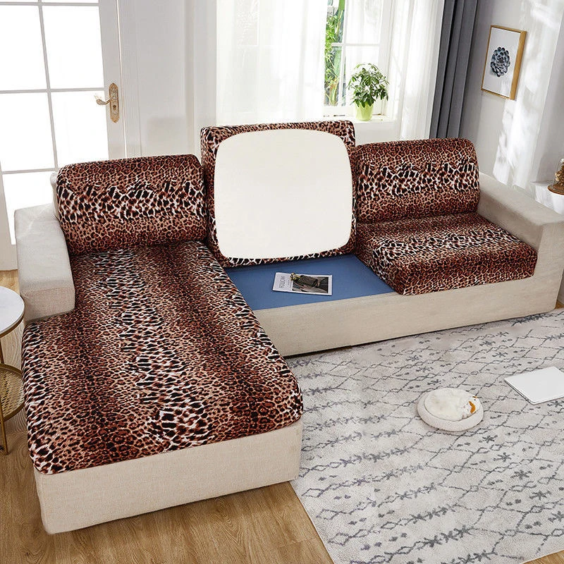 Printed Leopard Sofa Seat Cushion Cover Sofa Covers for Living Room Removable Elastic Seat Chair Cover Furniture Protector