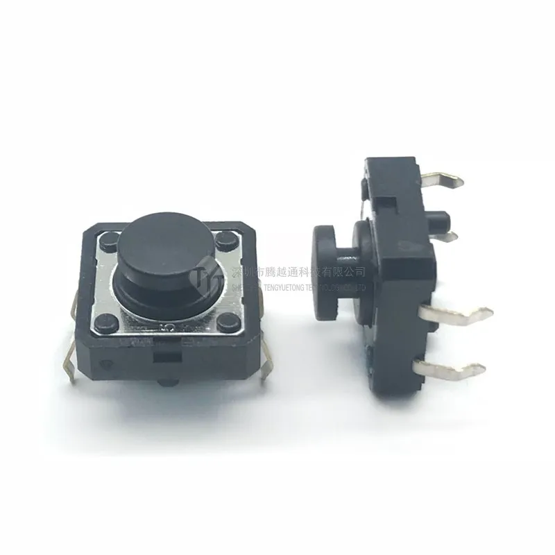 

Authentic imported B3F round head microswitch 12 * 12 * 7MM light touch switch press button 4 pin black