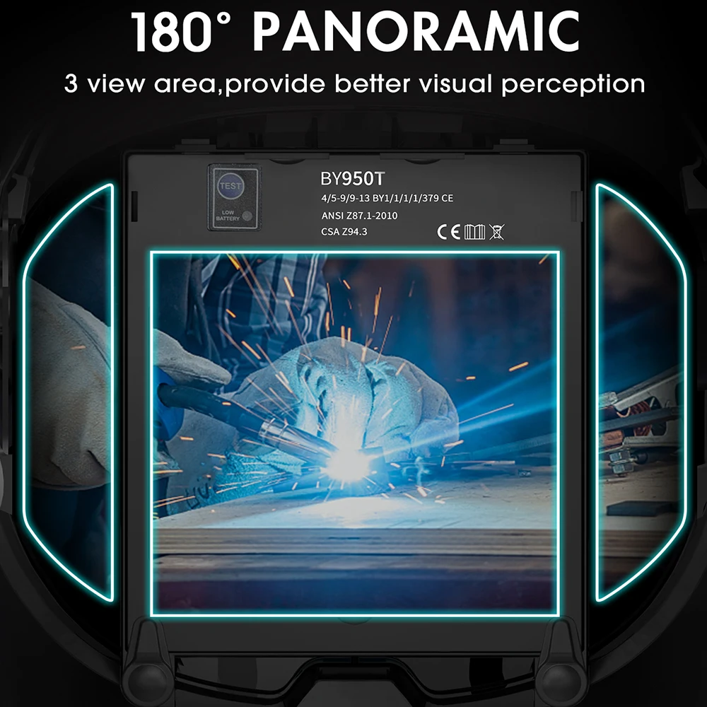 Casco de Soldadura ANDELI con Oscurecimiento Automático | Visión Clara y Estilo en Azul