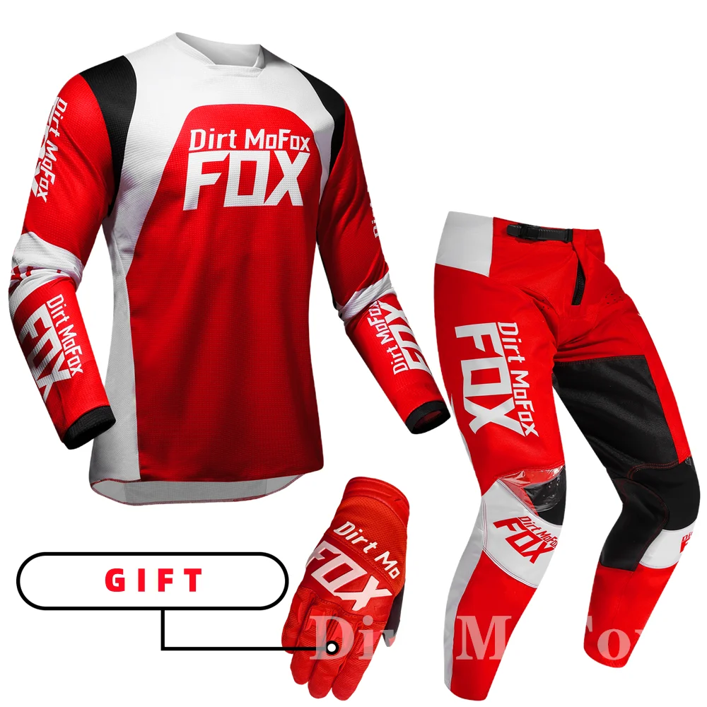 2022 Dirt Mofox Mtb Jersey Pants Gear Set Mx Combo Moto Outfit Motocross Racing Enduro Suit Men Off-Road Moto Guanti Kit