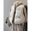 Korean Fashion Women Winter Warm Cotton Padded Jacket Sleeveless Big Pockets Thick Vests for Women