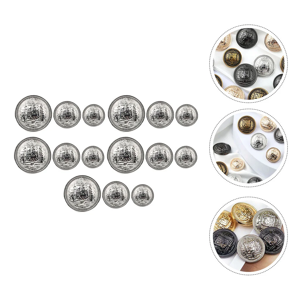 

30 Pcs Metal Buttons Elegant Clothes Fasteners Suit Coat Zinc Alloy DIY Clothing