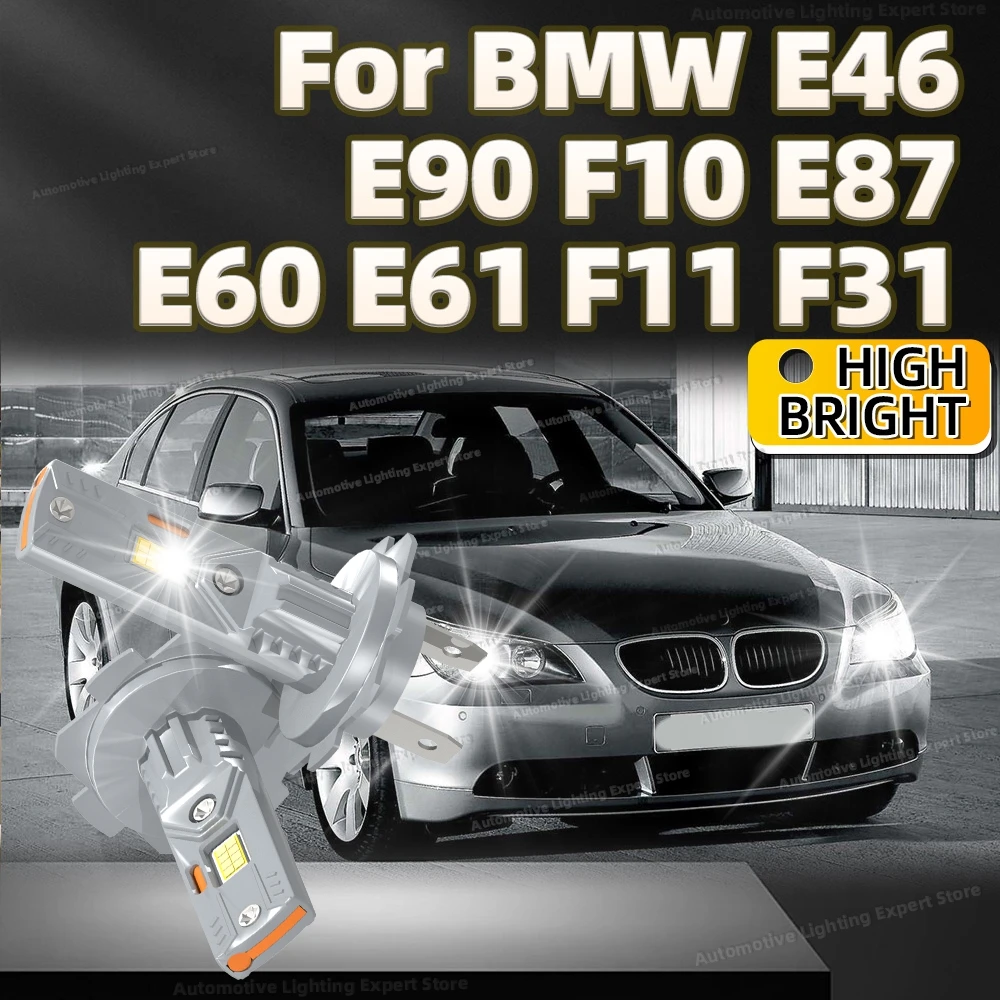 2Pcs LED Headlights Canbus Car Lamp Fanless Design 30000LM Super Bright Light Bulbs For BMW E46 E90 F10 E87 E60 E61 F11 F31
