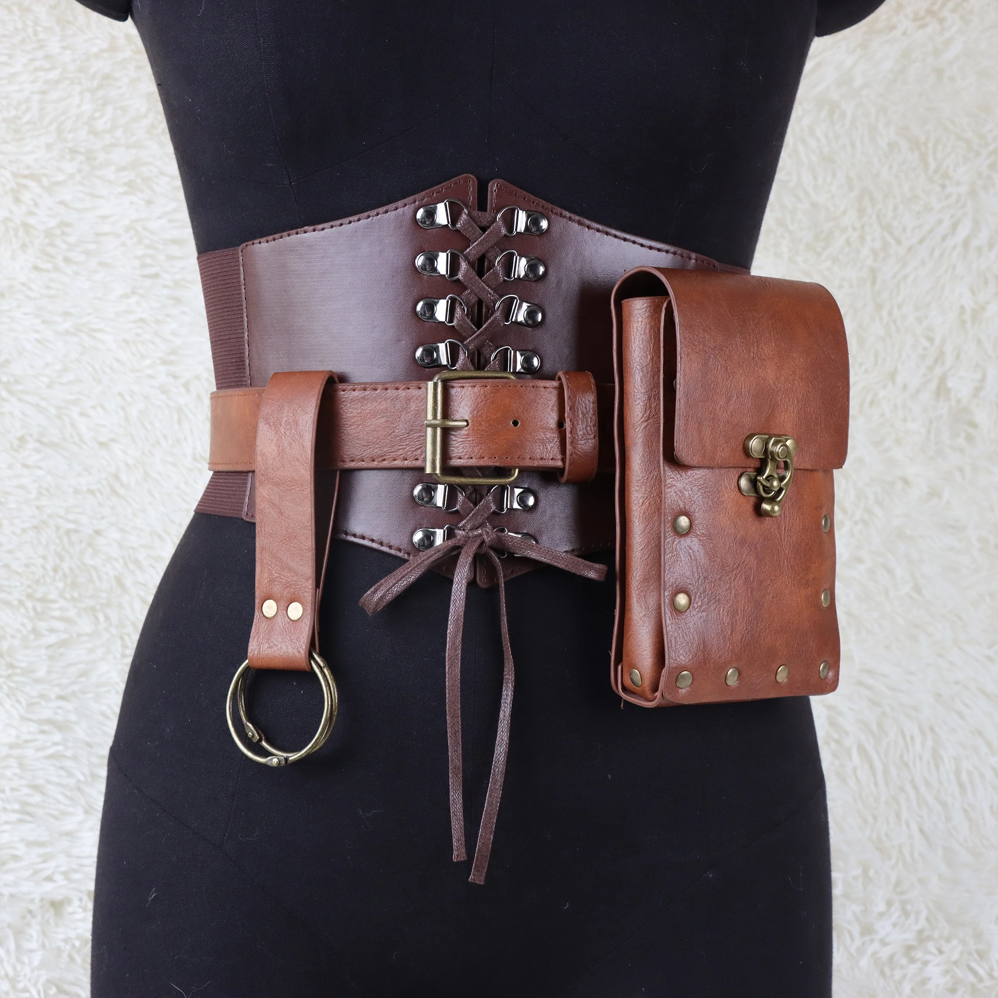 Viking Knight Role Play Fantasy Belt Waist Bag Scabbard Medieval Renaissance Disguise Costume Accessories Adult Women Prop Belt