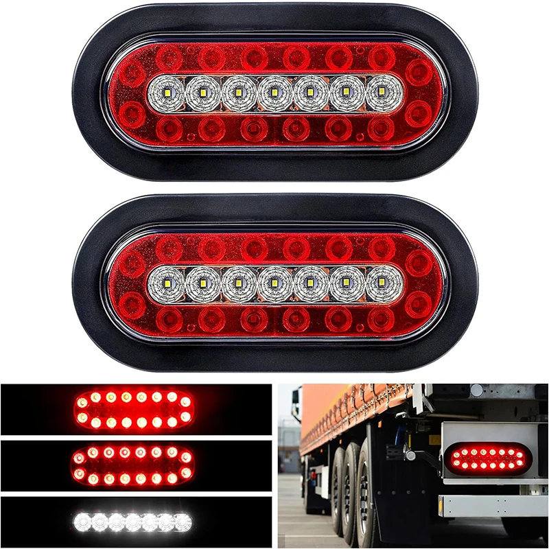 Yuanjoy Oval Trailer Rear Lights Back-up 12v Stop Brake Lights With Reflector For Caravan Tractor Truck Reverse Lights 2pc suitable tractor semi trailer muck truck brake clutch foot pad rubber pad anti skid pad foot pedal