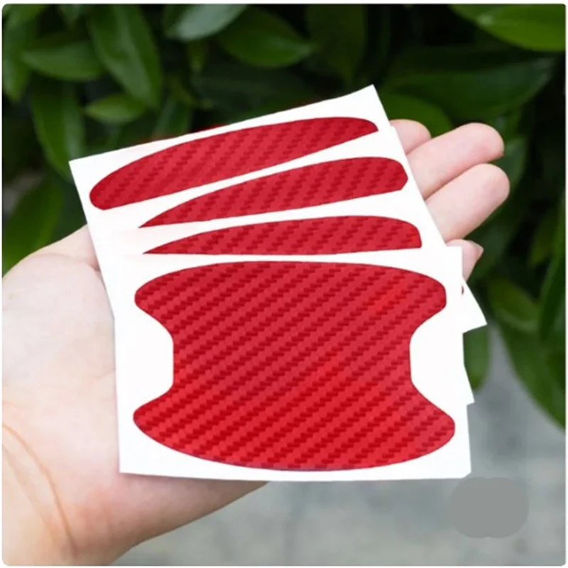 4Pcs/Set Car Door Sticker Carbon Fiber Scratches Resistant Cover Auto Handle Protection Film Exterior Styling Car Accessories