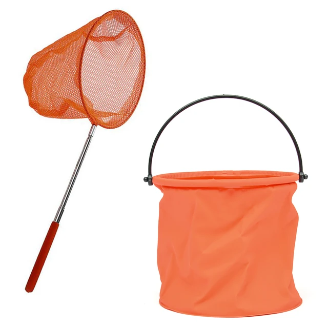 Kid Telescopic Retractable Butterfly Fishing Net Bucket Catching