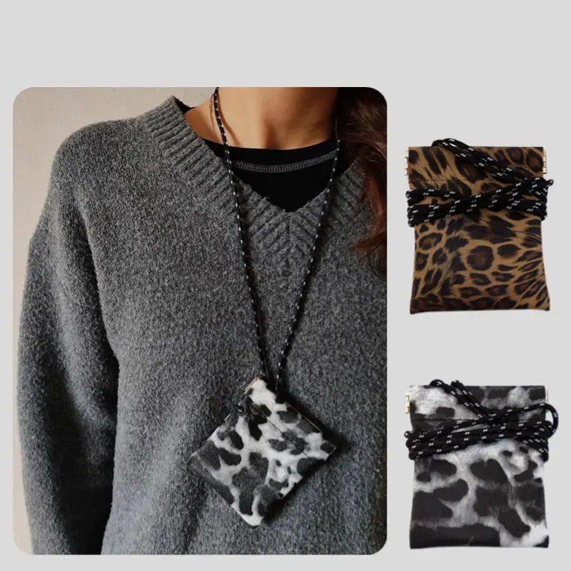 Neck Hanging Headphone Storage Bag To Prevent Loss Men Women Coin Key Small Bag Wallet Pu Leather Card Bag Mini Coin Purse