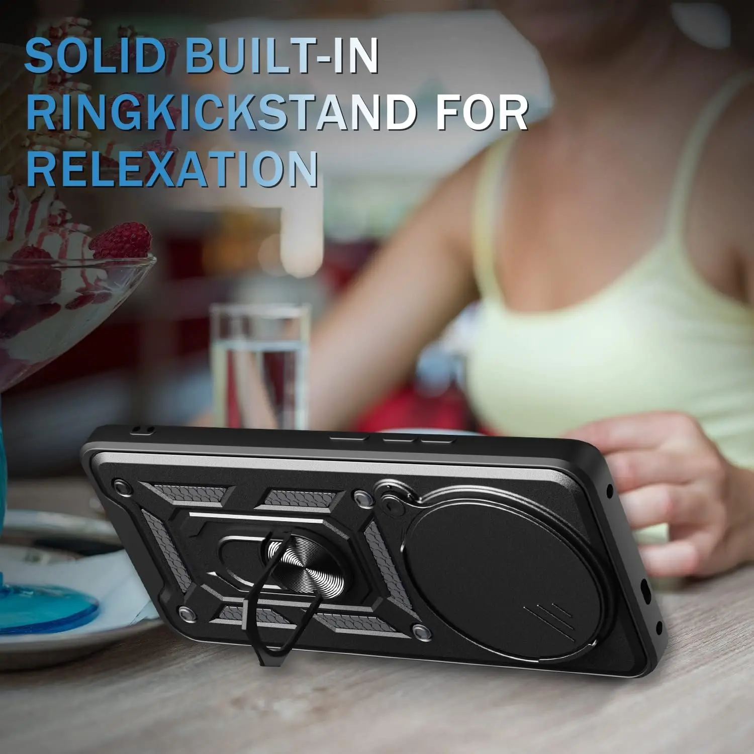 Military Armor Case with Ring Stand Holder - Enhanced Protection Cover