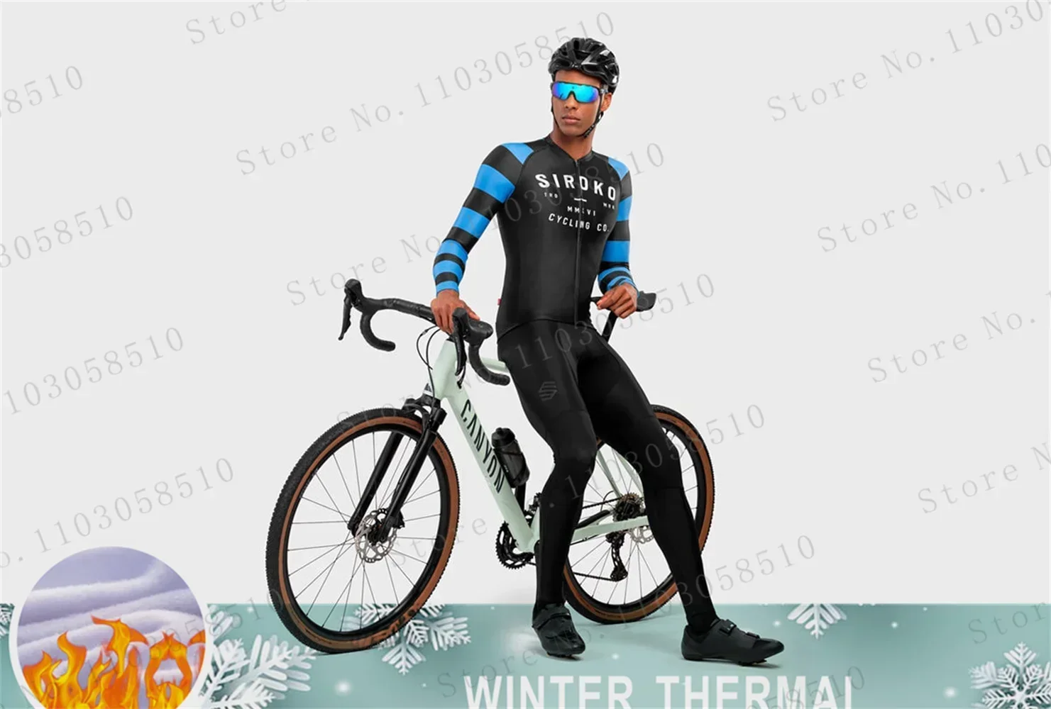 Siroko Winter Cycling Jersey set Men long sleeves MTB Jersey Bike maillot Ropa Ciclismo Thermal Fleece Cycling Clothing new