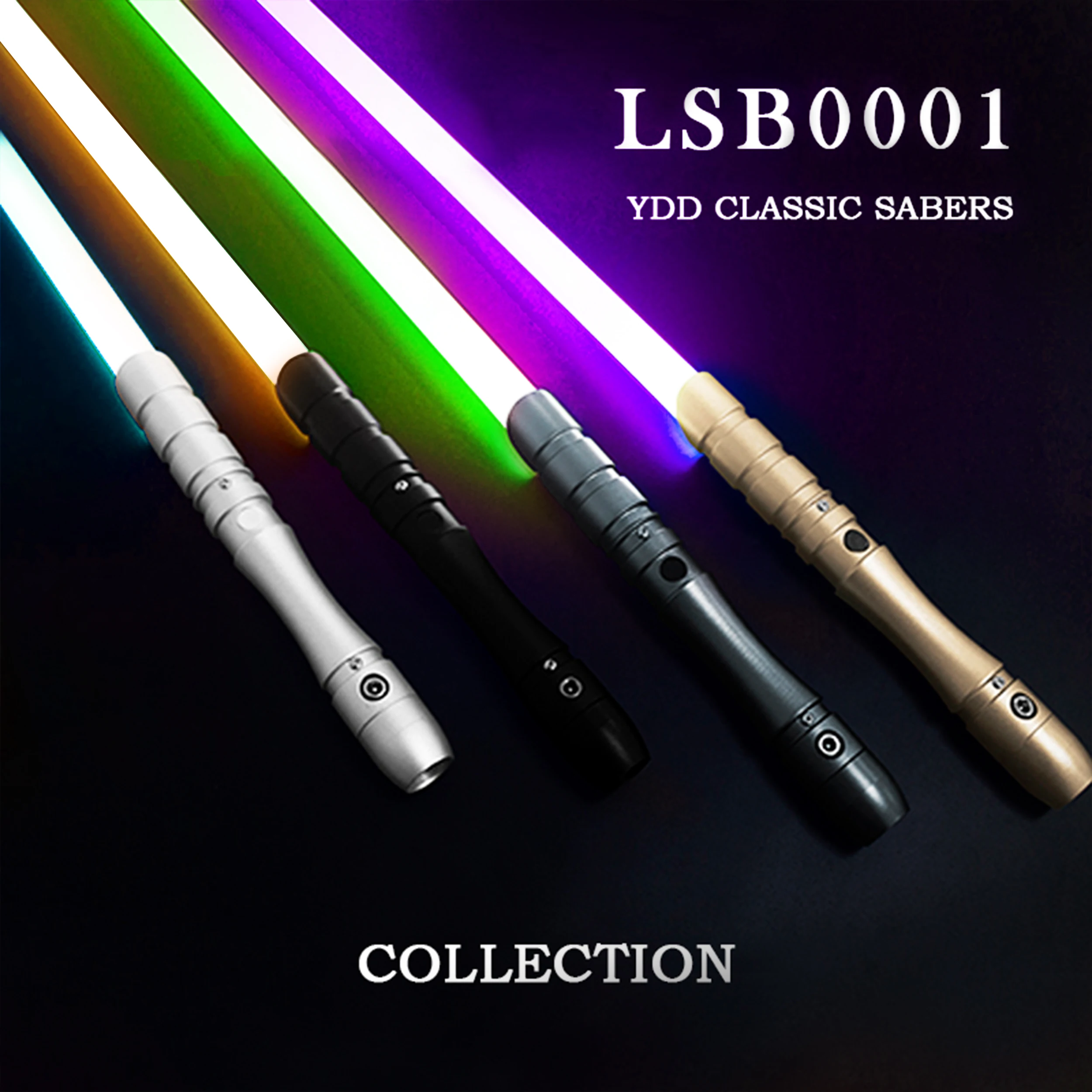 YDD Black handle Orange Sword Light Heavy Dueling Fx Metal Lightsaber All Saints Christmas toy gift for children