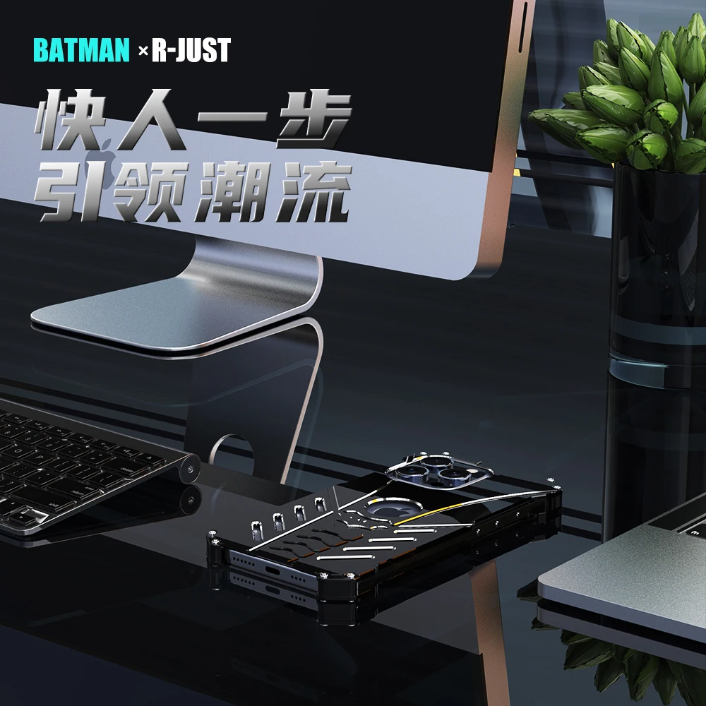 R-just Style Protection Phone Case For Iphone 15 14 13 12 Pro Max Metal Aluminum Shell Hybrid Cases For Iphone 15 14 Plus