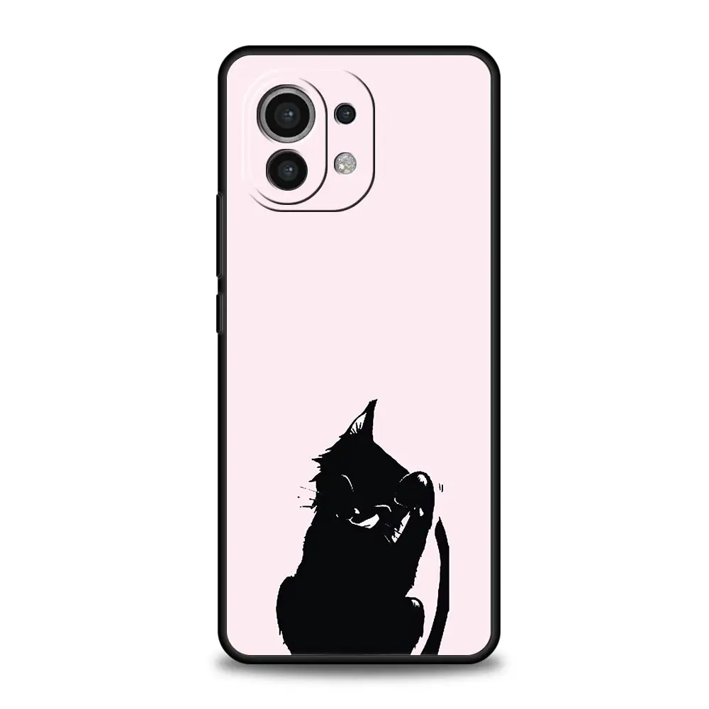 Charming Black Cat Cartoon Soft Phone Case Cover