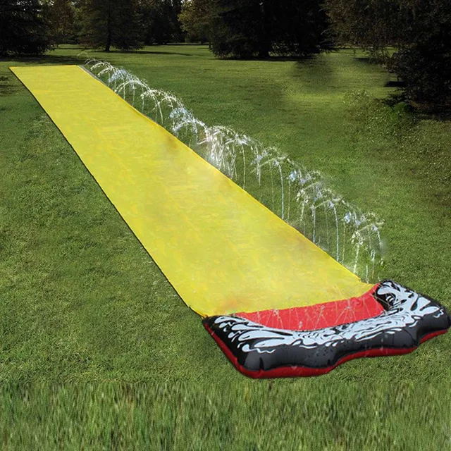 Children Surf Water Slide Outdoor Garden Racing Lawn Water Slide Spray Summer Water Games Pool Toy Toboggan Aquatiqu 480x140cm 4