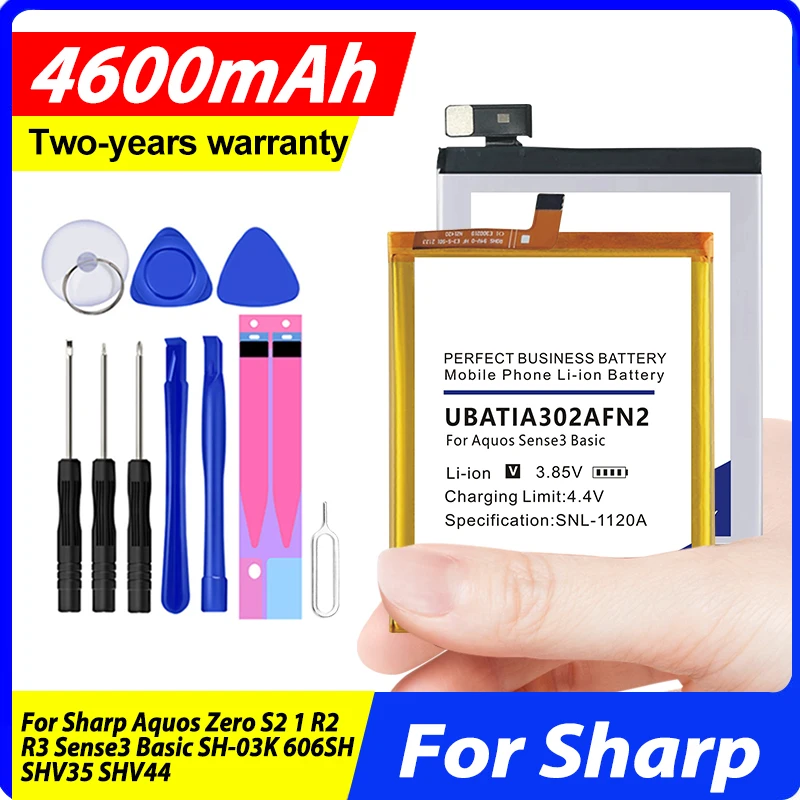 

UBATIA299AFN1 UBATIA302AFN2 UBATIA286AFN2 Battery For Sharp Aquos Zero Sense3 S2 1 R2 R3 Basic SH-03K 606SH SHV35 SHV44 + Tool