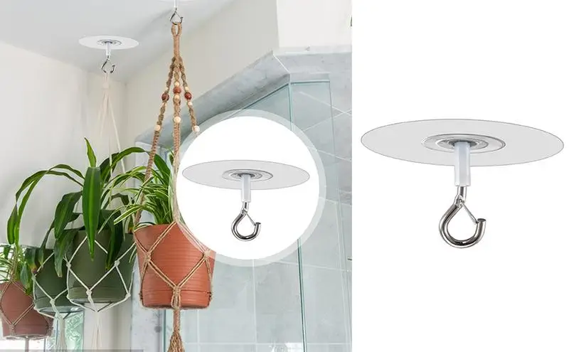 

Adhesive Ceiling Hook Portable Ceiling Strong Hanging Hooks Reuseable Adhesive Plants Wind Chimes Hanging Storage Hooks for home