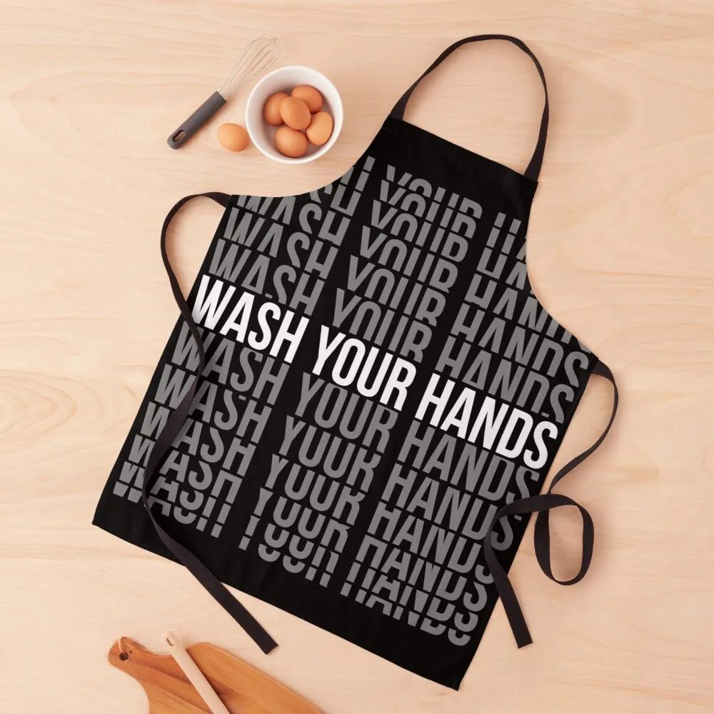 

Wash Your Hands Apron Kitchen Man bib Chef Uniform Woman Apron