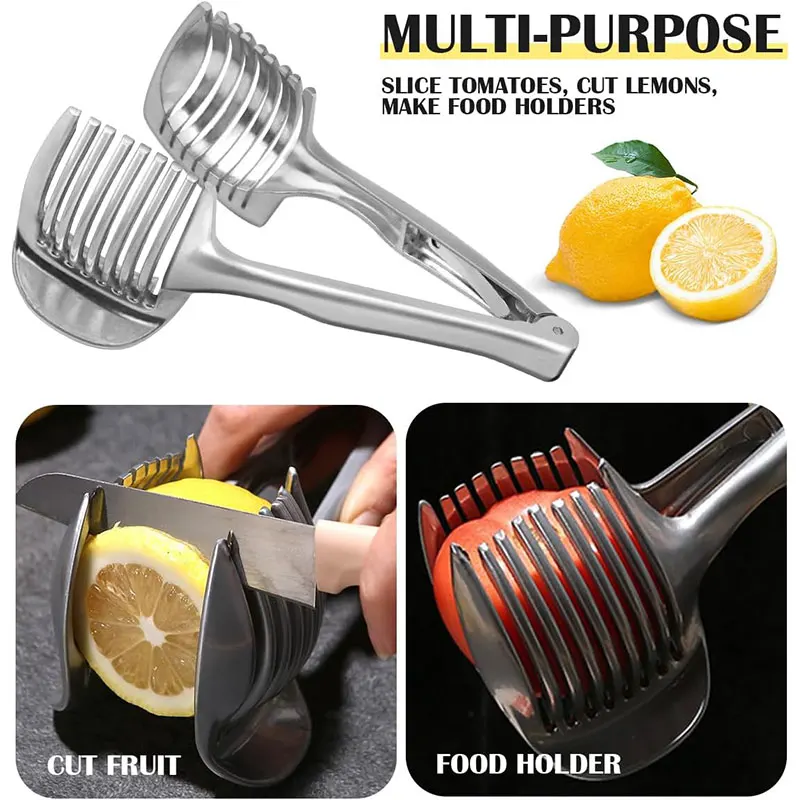 Slicer Tomato Cutter Fruit Onion Lime Lemon Tools Kitchen Gadgets Vegetable Slicers  Home Use Holder Bar Grape Slicing Tool - AliExpress