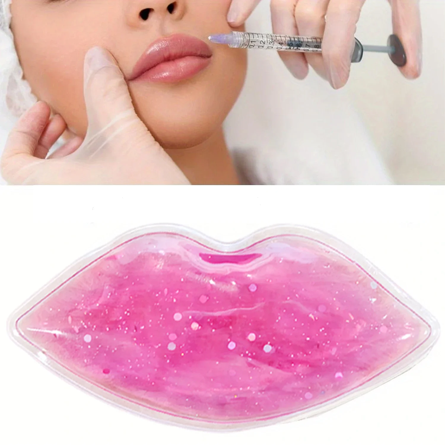 Lip & Eye Ice Pack for Injuries Gel Ice Pack Hot Cold Compress Reduce Pain Swelling Dark Circles Anti-Aging Lip Care Pad Gift