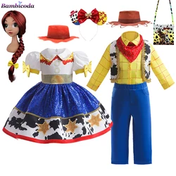 Girls Dress Boys Sets Toy Cartoon Cow Frocks Halloween Clothes Party Vestidos Cosplay Kids Costume Role Playing Dress up