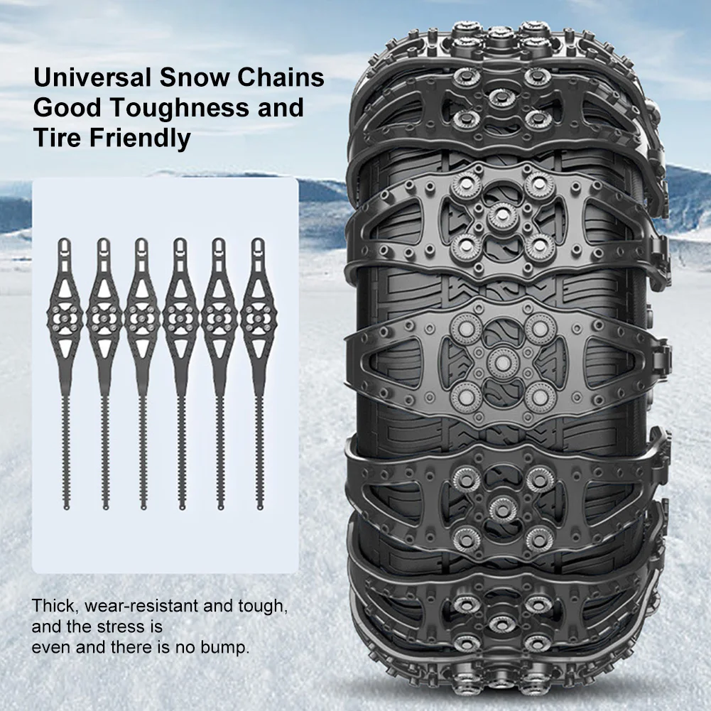 Car Snow Chains Car Winter Wheels Chains Winter Outdoor Snow Tire Emergency Double Grooves Anti-Skid Chains For 165-275mm Tire