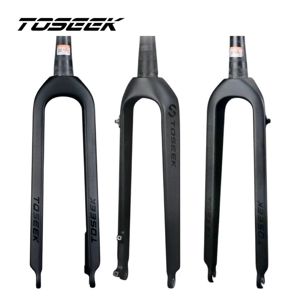 Toseek Carbon Fiber Mountain Bike Fork Tapered Rigid Front Forks